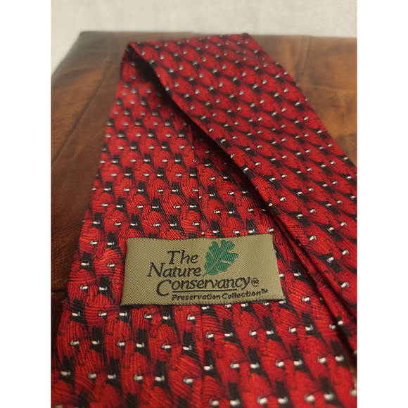 The Nature Conservatory Bull Silk Red Tie 4.5x62" - Picture 6 of 6